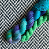 TIDE POOL DREAMS with Green Beer * Broadway Sparkle Sock Set * -- full-size skein with mini-skein -- ready to ship yarn