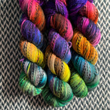 GHOST OF HALLOWEEN PAST -- Wave Hill zebra fingering yarn -- ready to ship