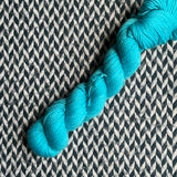 HIGHLIGHTER BLUE -- Half-Skein -- Broadway sparkle sock yarn -- ready to ship