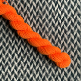 Highlighter Orange -- mini-skein -- Randall's Island sport yarn -- ready to ship