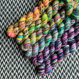 Flocking to Paradise *6 Mini-Skein Set* -- Wave Hill zebra fingering yarn -- ready to ship