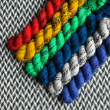 Traveler *6 Mini-Skein Set* -- Wave Hill zebra fingering yarn -- ready to ship