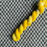 Banana Taffy -- mini-skein -- Broadway sparkle sock yarn-- ready to ship