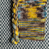 Tiger's Eye Shark -- mini-skein -- Broadway sparkle sock yarn-- ready to ship
