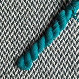 Teal Owl -- mini-skein -- Times Square sock yarn -- ready to ship