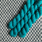 Teal Owl -- mini-skein -- Times Square sock yarn -- ready to ship