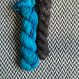 MERMAID PARADE with Black Tweed *DK Hat Set* -- Greenwich Village merino and LaGuardia tweed DK yarn-- ready to ship
