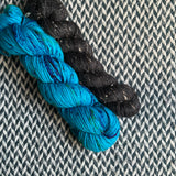 MERMAID PARADE with Black Tweed *DK Hat Set* -- Greenwich Village merino and LaGuardia tweed DK yarn-- ready to ship