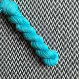 HIGHLIGHTER BLUE -- Half-Skein -- Greenwich Village DK yarn --ready to ship