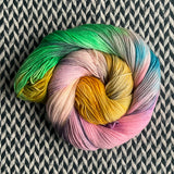 CYCLONES OF COLOR -- Harlem sock Full Skein -- ready to ship yarn
