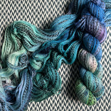 WATER LILIES -- Wave Hill zebra fingering yarn -- ready to ship