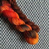 BONFIRE with Boardwalk * Broadway Sparkle Sock Set * -- full-size skein with mini-skein -- ready to ship yarn