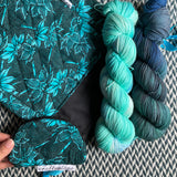 TROPICAL FLOWERS -- project bag -- ready to ship