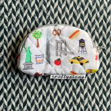 IN TRANSIT -- small notions pouch with zipper -- ready to ship