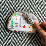 IN TRANSIT -- small notions pouch with zipper -- ready to ship