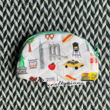 IN TRANSIT -- small notions pouch with zipper -- ready to ship