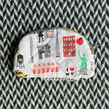 IN TRANSIT -- small notions pouch with zipper -- ready to ship