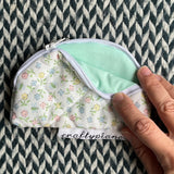Cute Flowers -- small notion pouch with zipper -- ready to ship