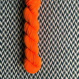 HIGHLIGHTER ORANGE -- Half-Skein -- Harlem sock yarn -- ready to ship
