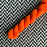 HIGHLIGHTER ORANGE -- Half-Skein -- Harlem sock yarn -- ready to ship