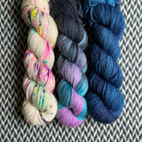 HOPPING TRIO *3 Skein Set* -- Tribeca sparkle DK yarn -- ready to ship