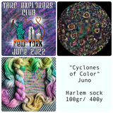 CYCLONES OF COLOR -- Harlem sock Full Skein -- ready to ship yarn
