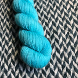 HIGHLIGHTER BLUE -- Half-Skein -- Times Square sock yarn -- ready to ship