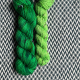 JALAPEÑO POPPERS with Lime Tweed *DK Hat Set* -- Greenwich Village merino and LaGuardia tweed DK yarn-- ready to ship