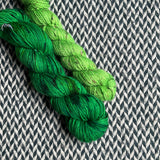 JALAPEÑO POPPERS with Lime Tweed *DK Hat Set* -- Greenwich Village merino and LaGuardia tweed DK yarn-- ready to ship