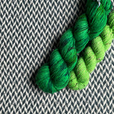 JALAPEÑO POPPERS with Lime Tweed *DK Hat Set* -- Greenwich Village merino and LaGuardia tweed DK yarn-- ready to ship