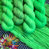 HIGHLIGHTER GREEN -- dyed to order -- choose your yarn base