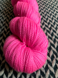 HIGHLIGHTER PINK -- Broadway sparkle sock yarn -- ready to ship
