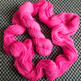 HIGHLIGHTER PINK -- Broadway sparkle sock yarn -- ready to ship