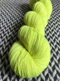 HIGHLIGHTER YELLOW -- Broadway sparkle sock yarn -- ready to ship