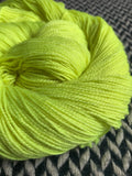 HIGHLIGHTER YELLOW -- Broadway sparkle sock yarn -- ready to ship