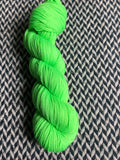 HIGHLIGHTER GREEN -- dyed to order -- choose your yarn base