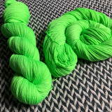 HIGHLIGHTER GREEN -- Times Square sock yarn -- ready to ship