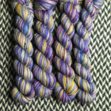 DEW JEWELS -- Half-Skein -- Alphabet City tweed sock yarn (black/grey nep) -- ready to ship
