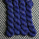 DON’T PANIC, PEACOCK -- Half-Skein -- Alphabet City tweed sock yarn (black/grey nep) -- ready to ship