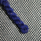 DON’T PANIC, PEACOCK -- Half-Skein -- Alphabet City tweed sock yarn (black/grey nep) -- ready to ship