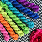 Highlighter Bonus Pack *7 Mini-Skein Set* -- Alphabet City tweed sock yarn -- ready to ship