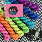 Highlighter Bonus Pack *7 Mini-Skein Set* -- Alphabet City tweed sock yarn -- ready to ship