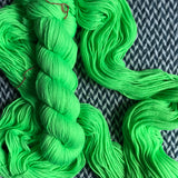 HIGHLIGHTER GREEN -- Brooklyn Bridge worsted yarn -- ready to ship