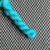 HIGHLIGHTER BLUE -- Half-Skein -- Times Square sock yarn -- ready to ship
