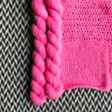 Highlighter Pink -- mini-skein -- Times Square sock yarn-- ready to ship