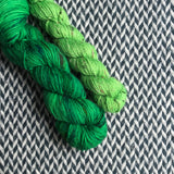 JALAPEÑO POPPERS with Lime Tweed *DK Hat Set* -- Greenwich Village merino and LaGuardia tweed DK yarn-- ready to ship