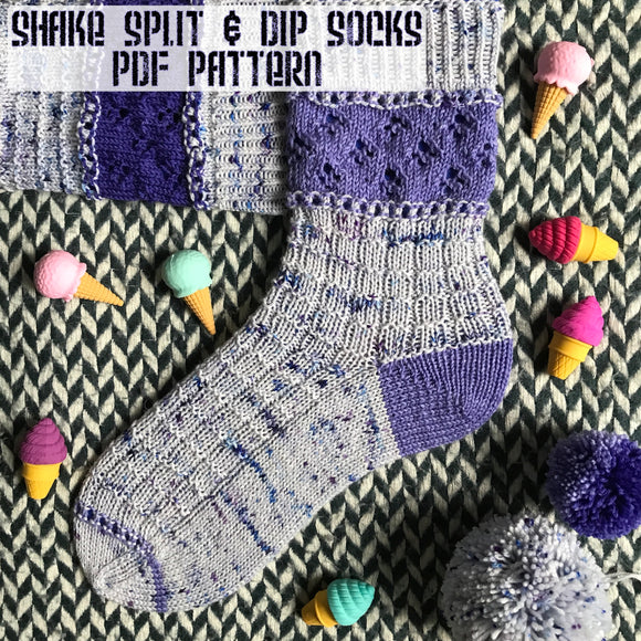 *Shake Split & Dip Socks Pattern -- digital download