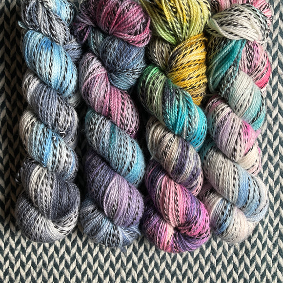 SPRING JEWELS FADE *4 Skein Set* -- Wave Hill zebra yarn -- ready to ship