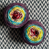DUSK RAINBOW -- double-stranded sock blank -- ready to ship