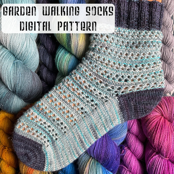 *Garden Walking Socks Pattern -- digital download